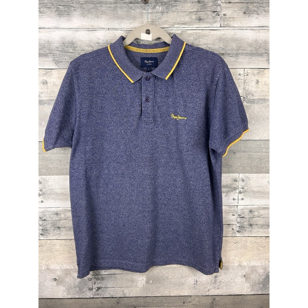 Pepe Jeans Women's Blue Large Short Sleeve Polo